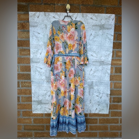 Farm Rio for Anthropologie Camila Wrap Maxi Dress size small - Picture 8 of 9